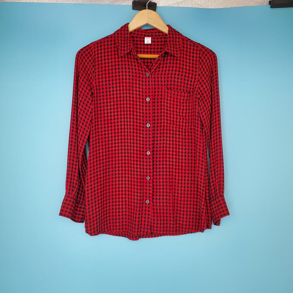 Old Navy Shirt Size Small Gingham Long Sleeve Button Up